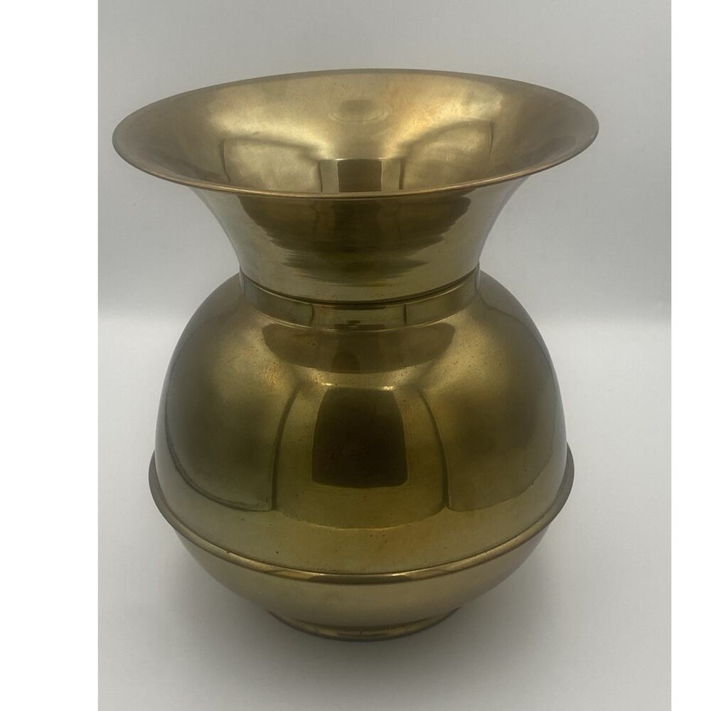 Large Brass Spittoon solid brass Made in India Vintage